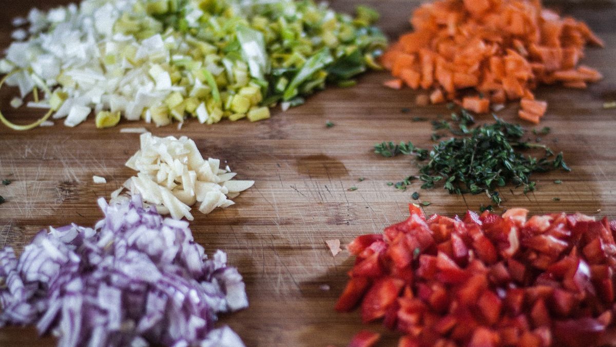 Chopped Veggies for Costco Lasagna