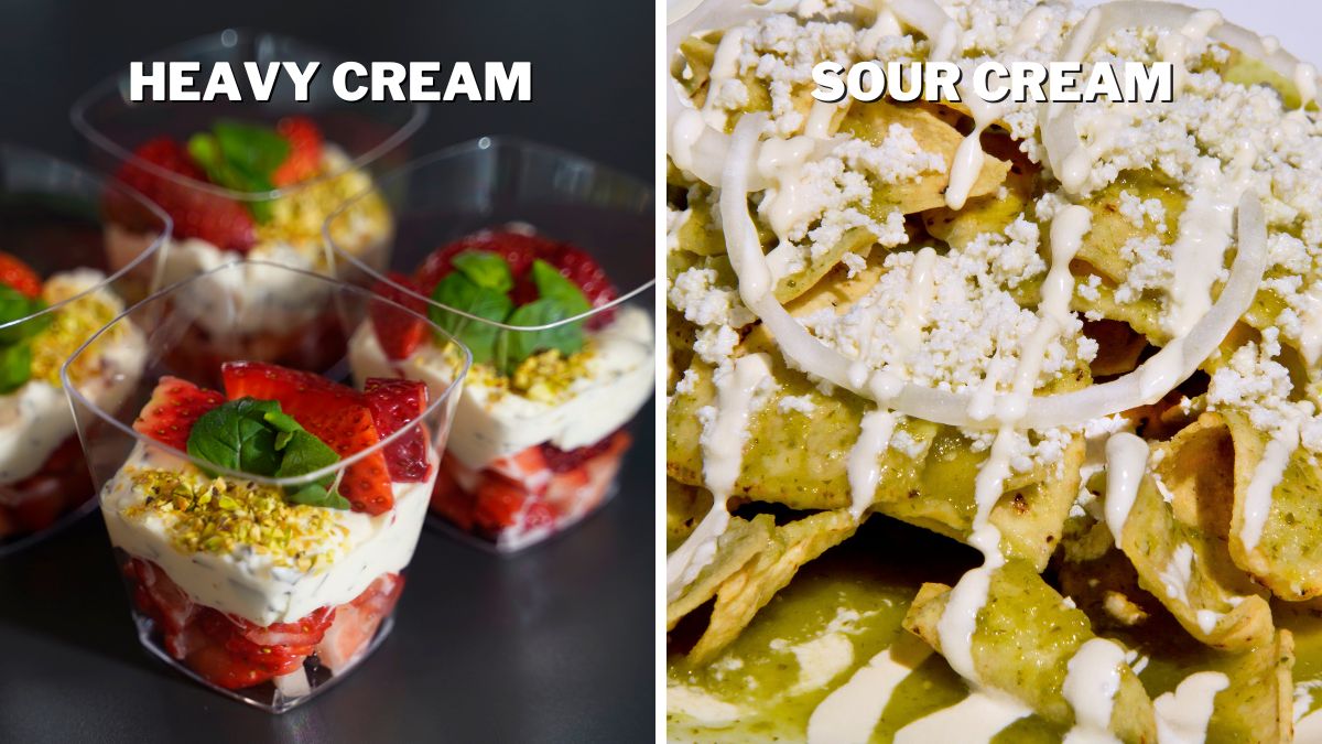 Differences in Use Heavy Cream vs. Sour Cream
