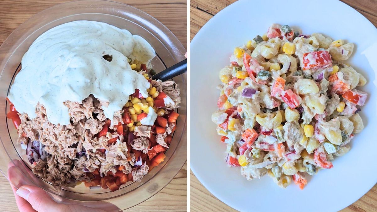 No Mayo Tuna Pasta Salad Recipe