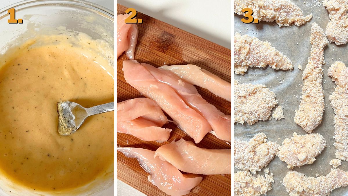 Preparing the Chicken for Chilis Buffalo Chicken Salad