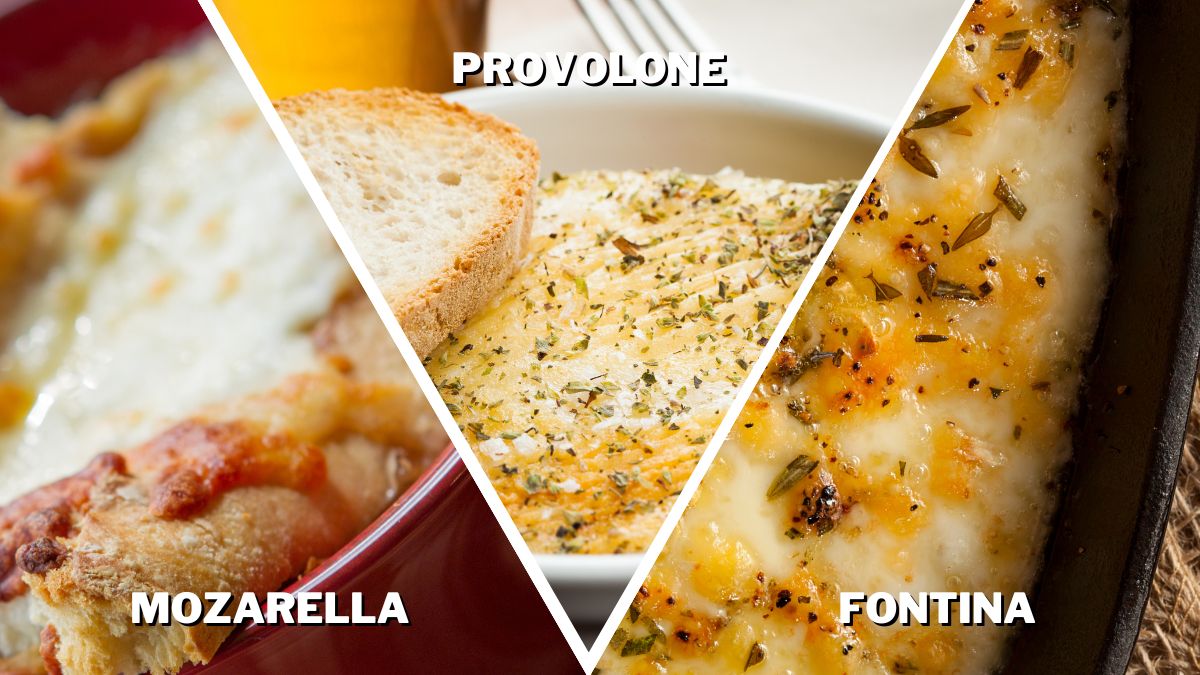 Provolone Mozarella and Fontina in a French Onion Soup