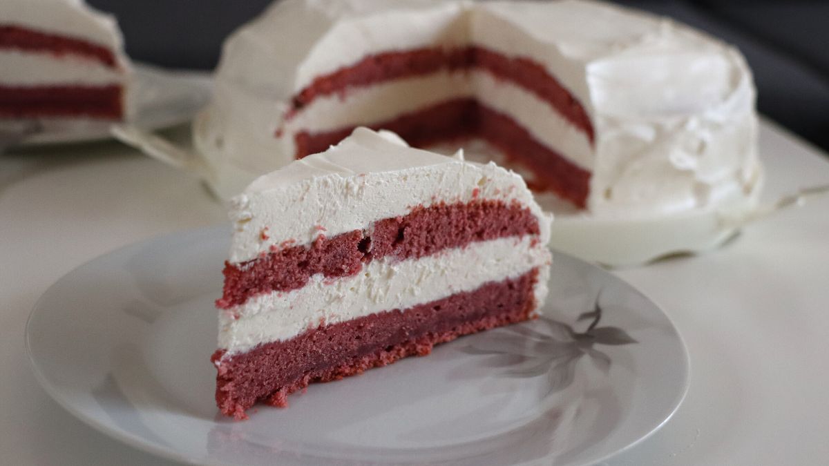 Red Velvet Cake with Whipped Cream Frosting