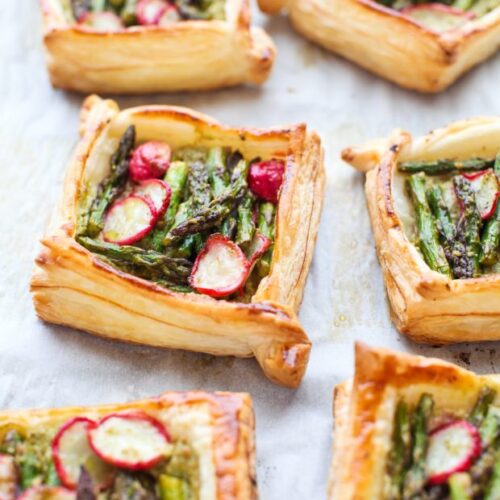 Ricotta Pesto filled Asparagus and Radish Tarts Simple Bites 1 e1490057177392