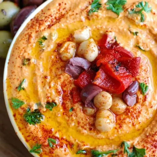 Roasted Red Pepper Greek Yogurt Hummus Image 1 735x1024 1