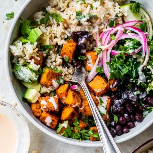 Roasted Sweet Potato and Chipotle Black Bean Bowls 8 2