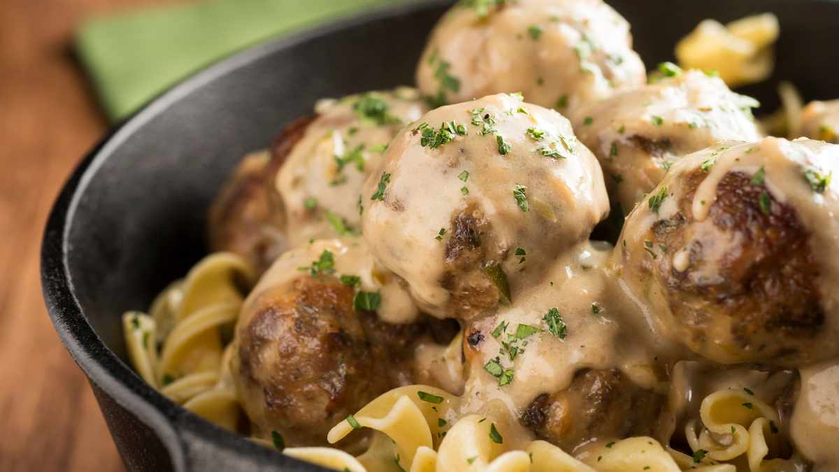 Swedish national dish meatballs