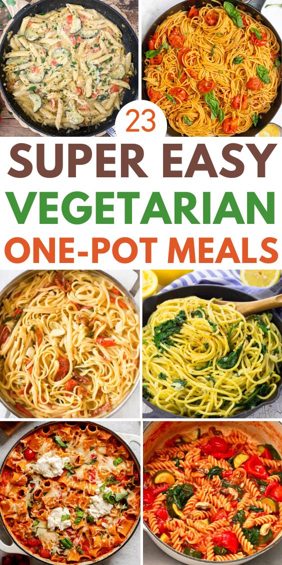 Vegetarian One Pot Pasta meals