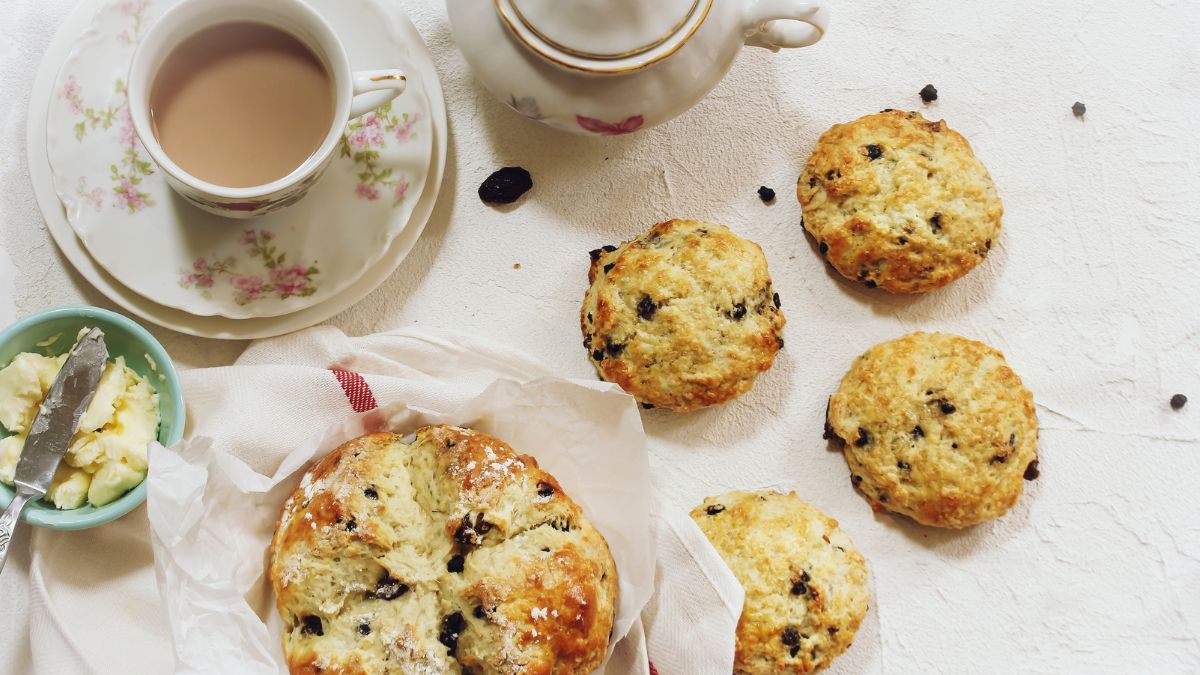 Warm Irish Soda Bread Served with Coffee