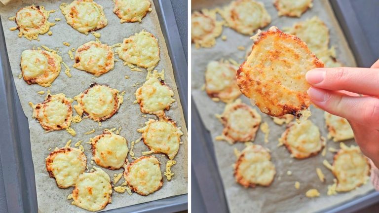 2-Ingredient Baked Onion And Cheese Chips