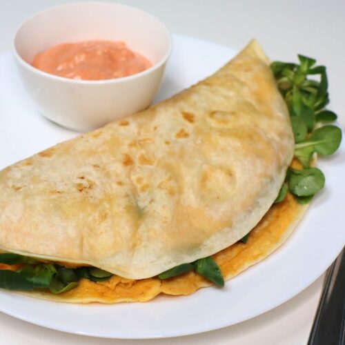 breakfast tortilla with eggs ham and cheese recipe