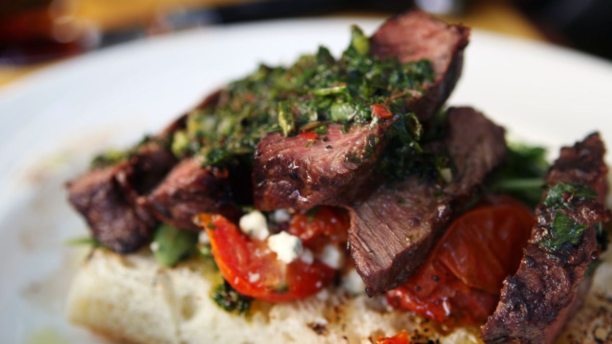 chimichurri sauce on Steak Sandwich