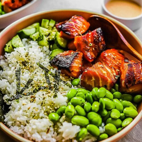 easy salmon rice bowls recipe photo tablefortwoblog 3 798x1200 1