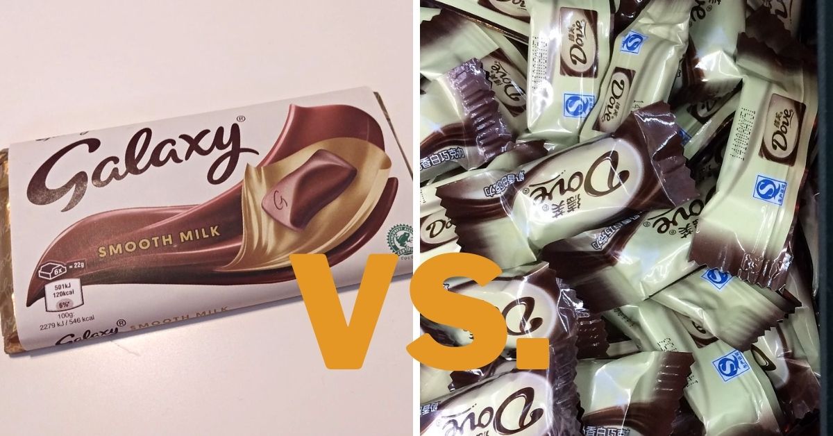 galaxy chocolate Vs dove