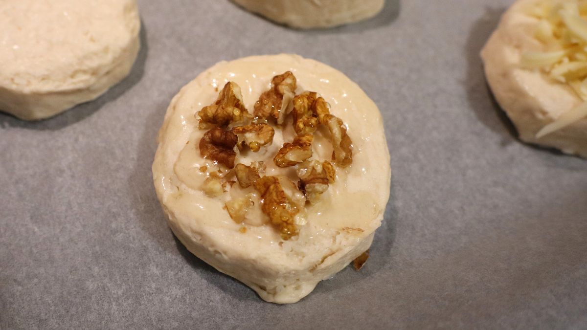 nuts and honey on Pillsbury Biscuits