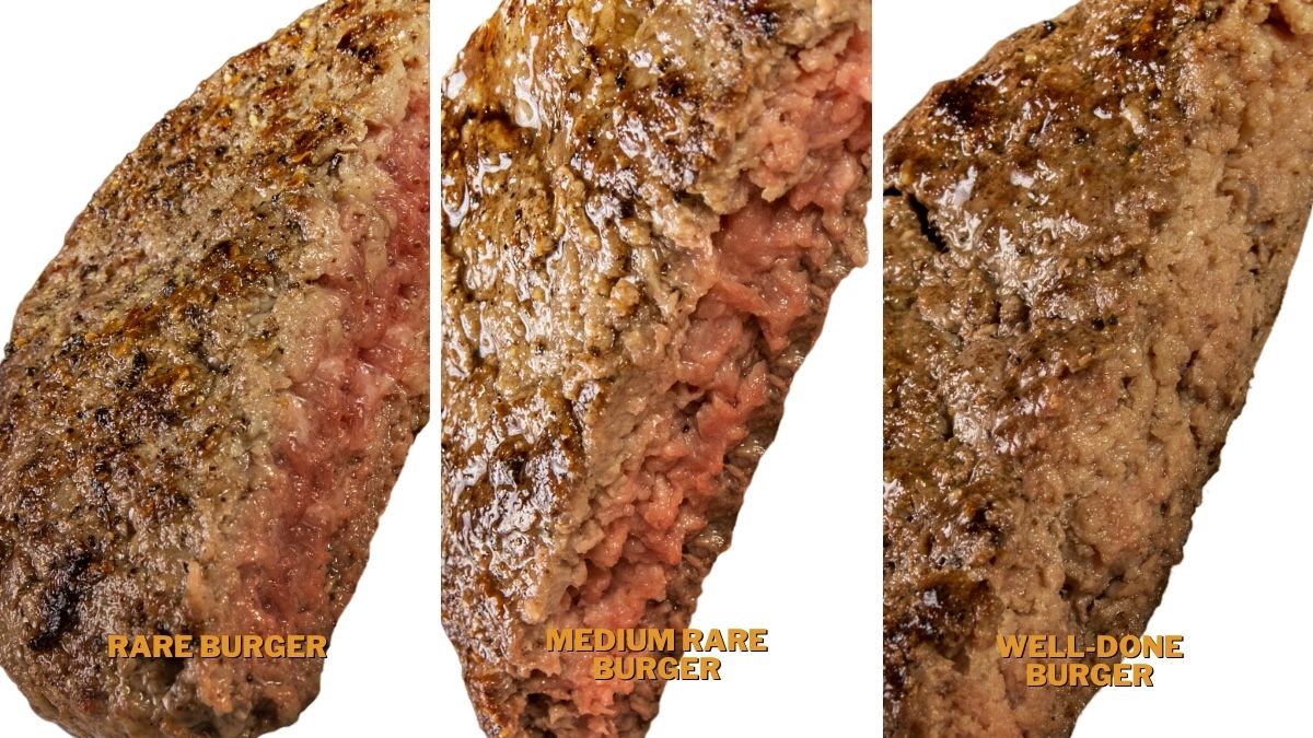rare burger medium rare burger well done burger differences