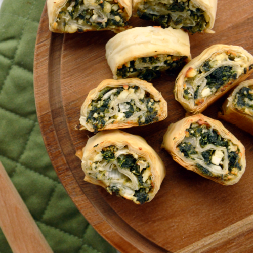 spinach feta phyllo rolls 1