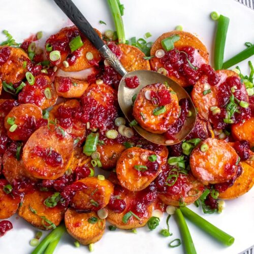 sweet potato cranberry plated