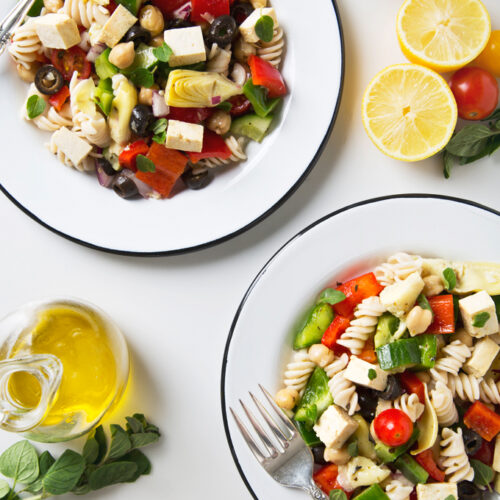 vegan greek pasta salad 2